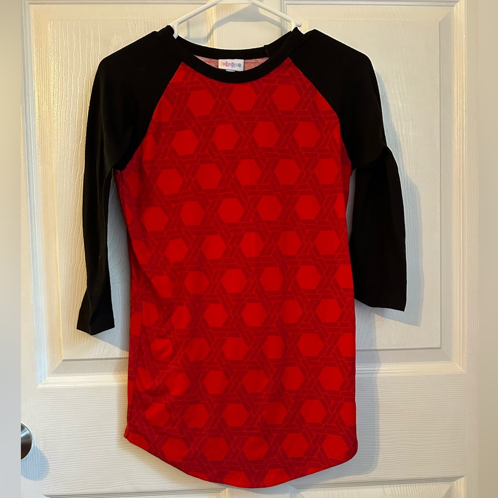 red and black LuLaRoe shirt
